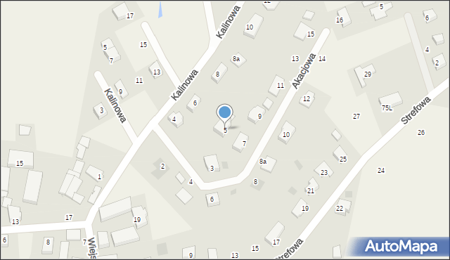 Stare Bielice, Akacjowa, 5, mapa Stare Bielice