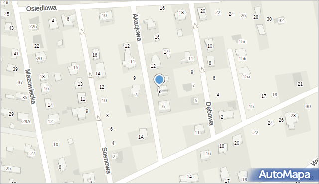 Stare Opole, Akacjowa, 8, mapa Stare Opole