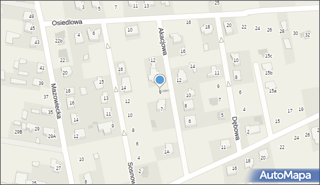 Stare Opole, Akacjowa, 9, mapa Stare Opole