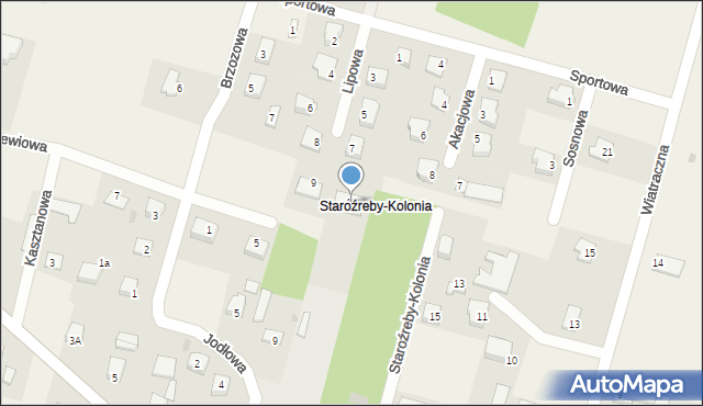 Staroźreby, Akacjowa, 10, mapa Staroźreby