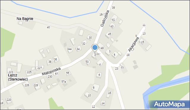 Sterkowiec, Akacjowa, 2, mapa Sterkowiec