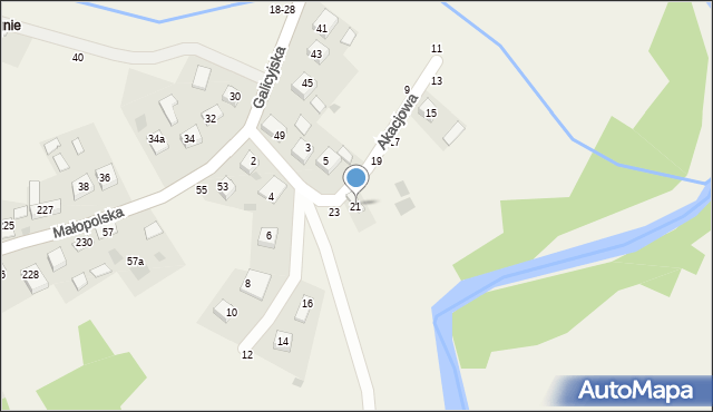 Sterkowiec, Akacjowa, 21, mapa Sterkowiec