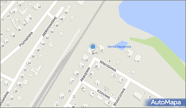 Stęszew, Akacjowa, 35, mapa Stęszew