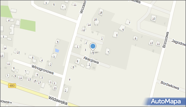 Strumiany, Akacjowa, 5, mapa Strumiany