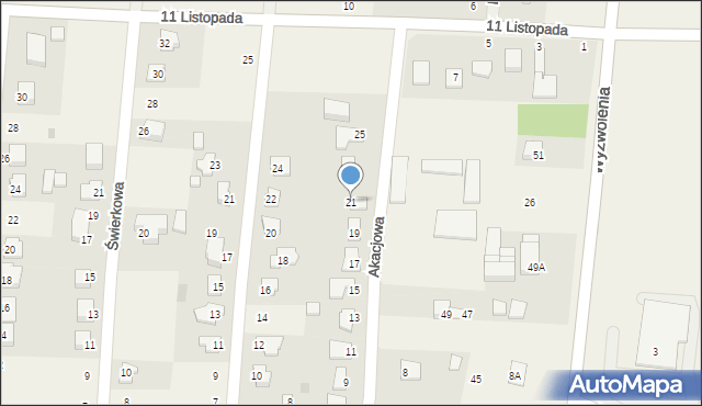 Strzegowo, Akacjowa, 21, mapa Strzegowo