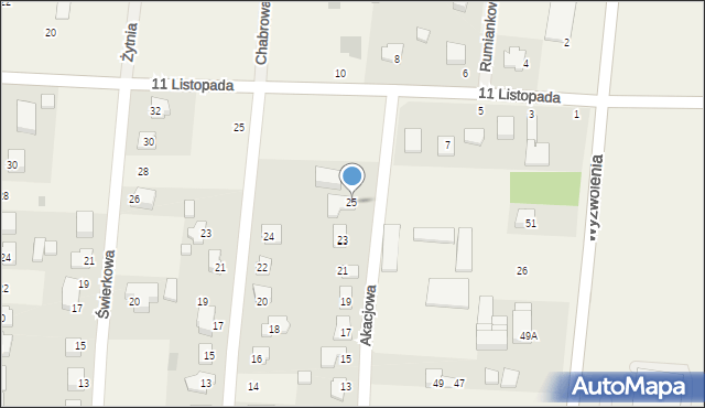 Strzegowo, Akacjowa, 25, mapa Strzegowo