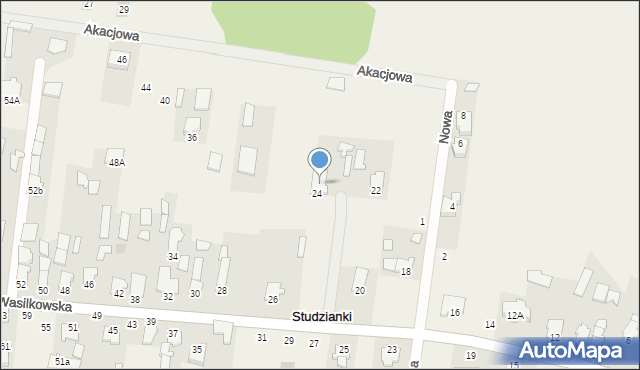 Studzianki, Akacjowa, 60, mapa Studzianki