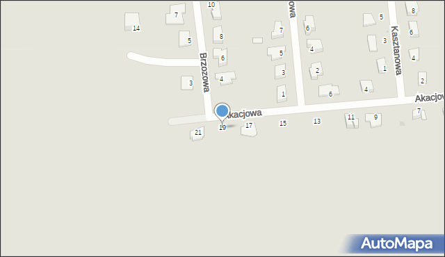 Sulęcin, Akacjowa, 19, mapa Sulęcin