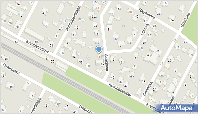 Sulejówek, Akacjowa, 3, mapa Sulejówek