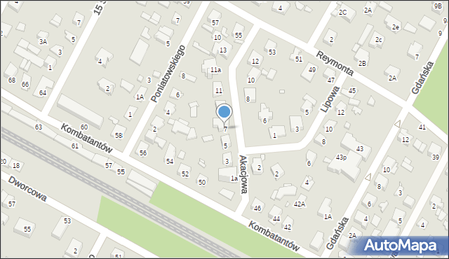 Sulejówek, Akacjowa, 7, mapa Sulejówek