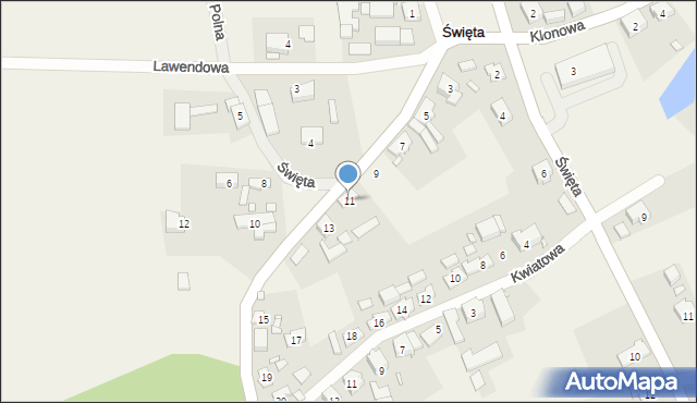 Święta, Akacjowa, 11, mapa Święta