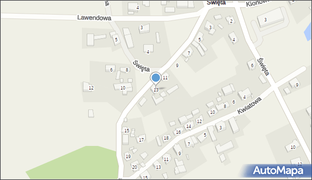Święta, Akacjowa, 13, mapa Święta