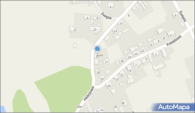 Święta, Akacjowa, 15, mapa Święta