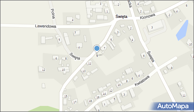 Święta, Akacjowa, 9, mapa Święta