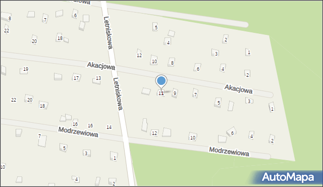 Tartak Brzózki, Akacjowa, 11, mapa Tartak Brzózki