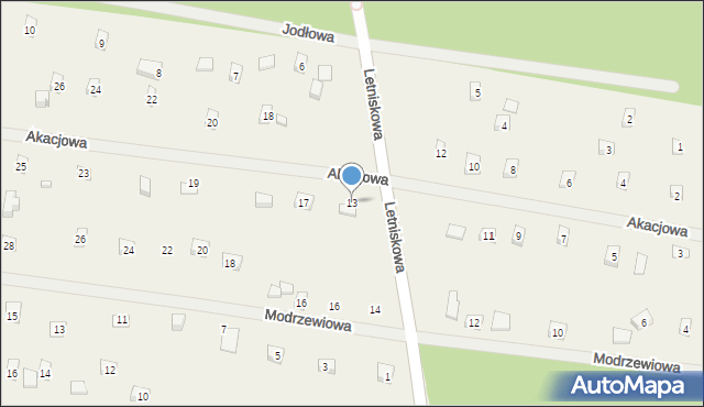 Tartak Brzózki, Akacjowa, 13, mapa Tartak Brzózki