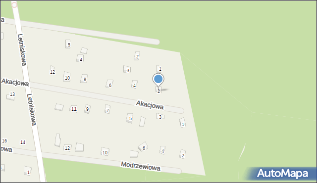 Tartak Brzózki, Akacjowa, 2, mapa Tartak Brzózki