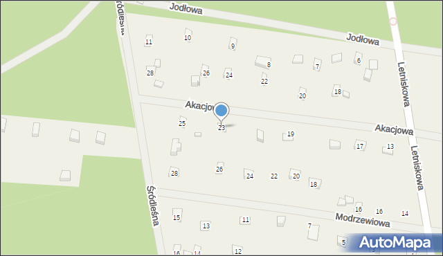 Tartak Brzózki, Akacjowa, 23, mapa Tartak Brzózki