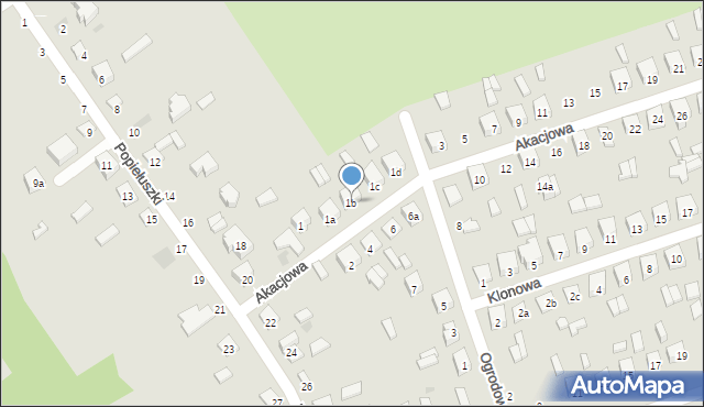 Terespol, Akacjowa, 1b, mapa Terespol