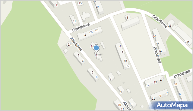 Tomaszowo, Akacjowa, 1, mapa Tomaszowo
