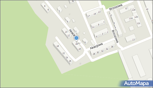 Tomaszowo, Akacjowa, 14, mapa Tomaszowo