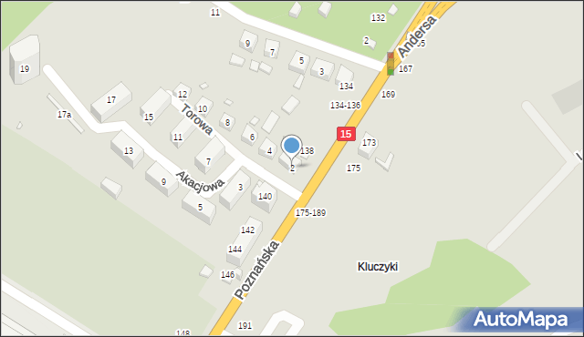 Toruń, Akacjowa, 2, mapa Torunia