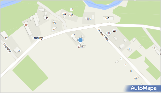 Troniny, Akacjowa, 110a, mapa Troniny