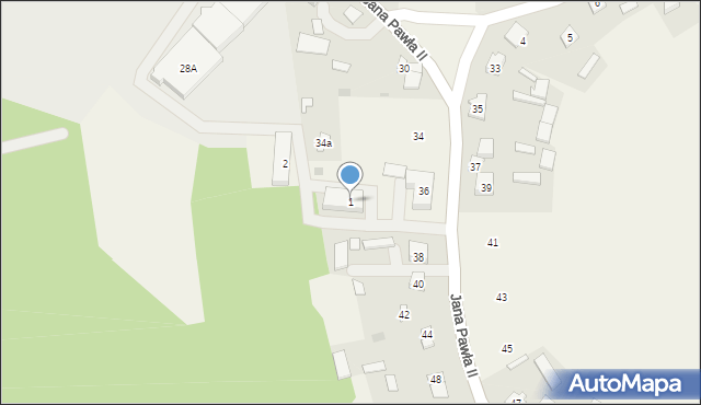 Turośl, Akacjowa, 1, mapa Turośl