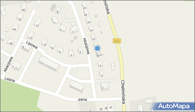 Udorpie, Akacjowa, 8, mapa Udorpie