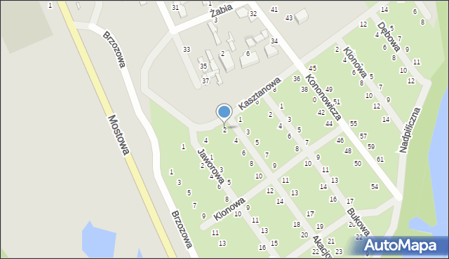 Warka, Akacjowa, 2, mapa Warka