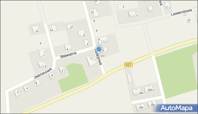 Warkały, Akacjowa, 1, mapa Warkały