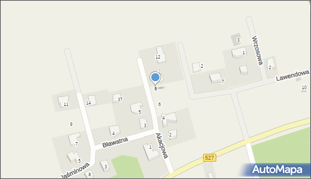 Warkały, Akacjowa, 8, mapa Warkały