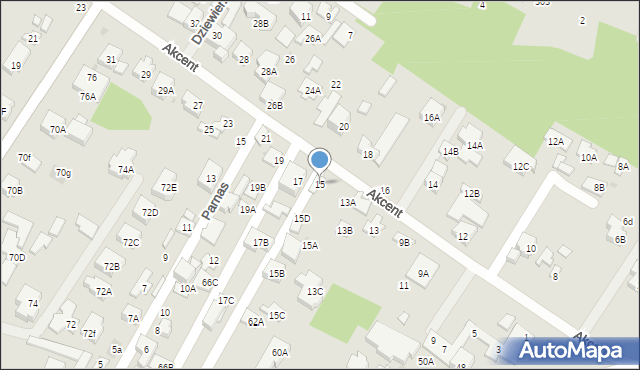Warszawa, Akcent, 15, mapa Warszawy