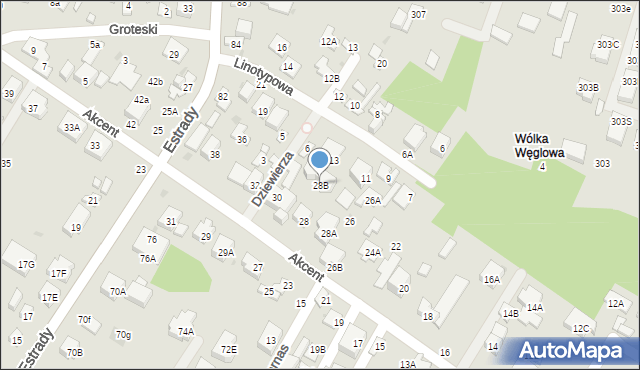 Warszawa, Akcent, 28B, mapa Warszawy