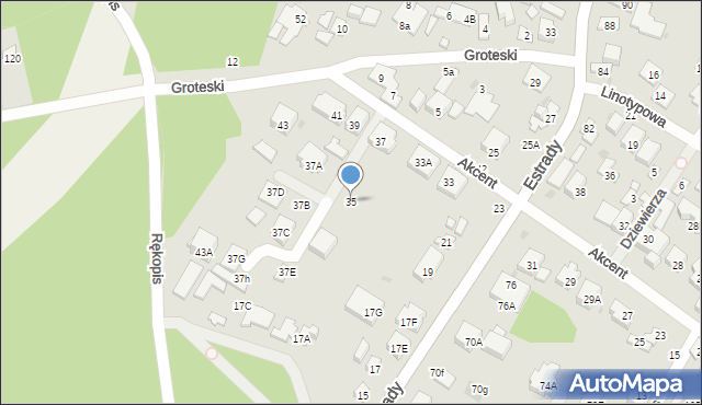 Warszawa, Akcent, 35, mapa Warszawy