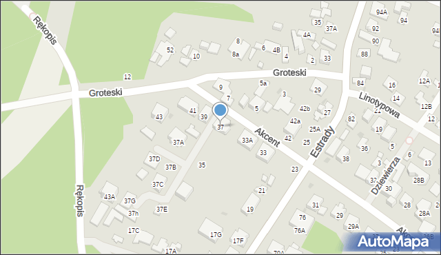 Warszawa, Akcent, 37, mapa Warszawy