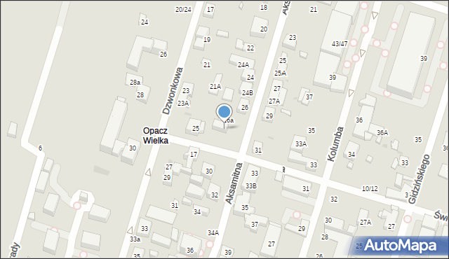 Warszawa, Aksamitna, 28, mapa Warszawy