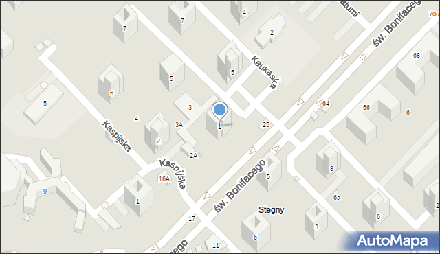 Warszawa, Akermańska, 1, mapa Warszawy