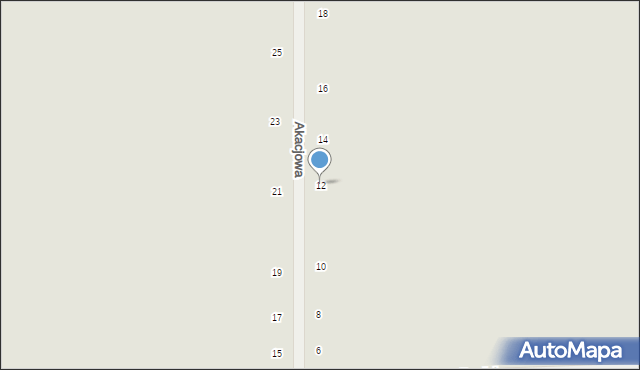 Warta, Akacjowa, 12, mapa Warta