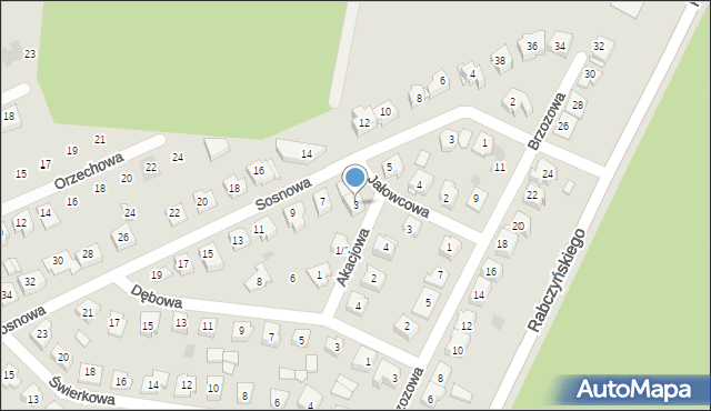 Wasilków, Akacjowa, 3, mapa Wasilków