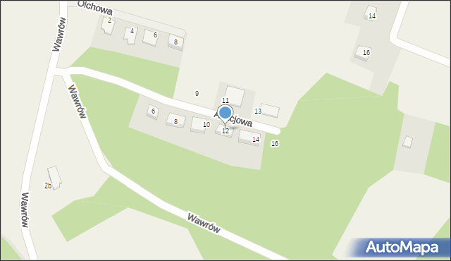 Wawrów, Akacjowa, 12, mapa Wawrów