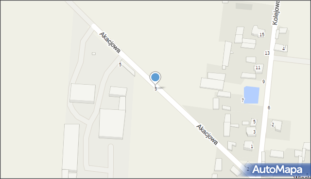 Więcki, Akacjowa, 3, mapa Więcki