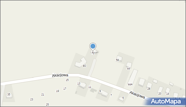 Więckowice, Akacjowa, 72, mapa Więckowice