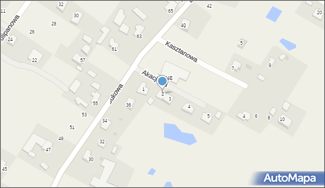 Wikielec, Akacjowa, 2, mapa Wikielec