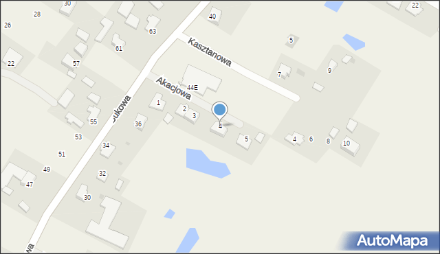 Wikielec, Akacjowa, 4, mapa Wikielec