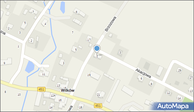 Wilków, Akacjowa, 2, mapa Wilków