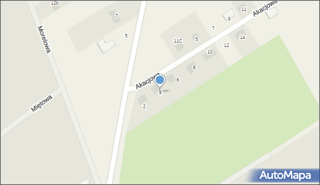 Wisławie, Akacjowa, 4, mapa Wisławie