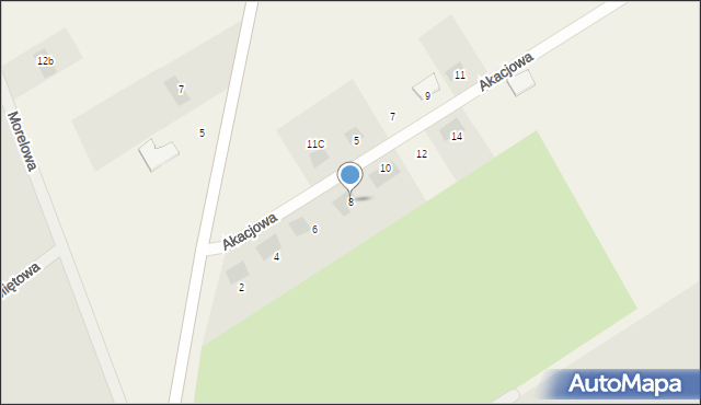 Wisławie, Akacjowa, 8, mapa Wisławie