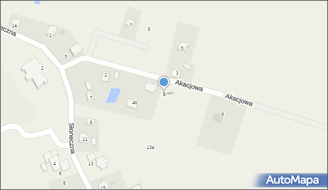 Wiślina, Akacjowa, 4, mapa Wiślina