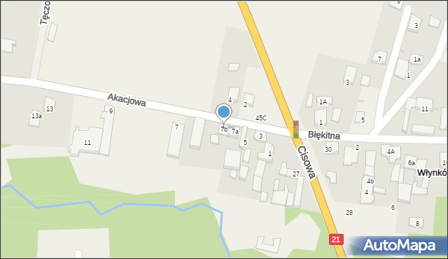 Włynkówko, Akacjowa, 7b, mapa Włynkówko